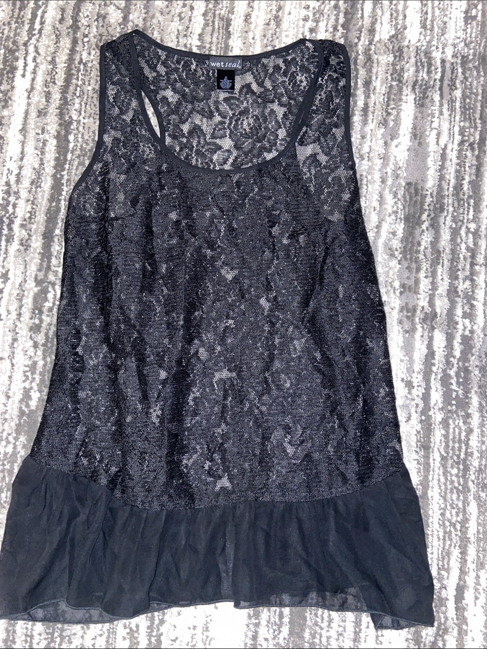 Wet seal size medium black  lace top  Y2K